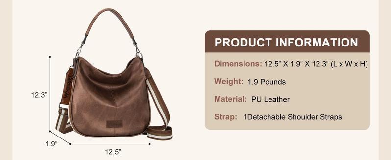 Wrangler Hobo Bags Large Crossbody Bags for Women Shoulder Purses with Striped Cotton Straps