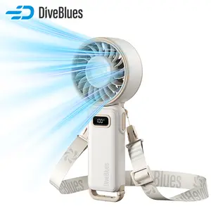 Diveblues Portable Handheld Turbo Fan, 100 Gear Wind, Battery Operated, Up to 15 Working Hours, 5 IN 1 Hand Fan with Air Turbo Tech Cooling Fan for Outdoor Activities, Travel, Working