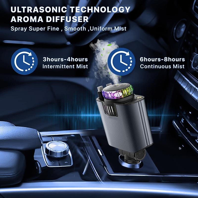 【New Airfreshener Starlight In Car Roof】5 in 1 Car Charger, Car Air Freshener with High Speed USB C Adapter with Lightning Cable & Charge Port for iPhone & Android Phone, Retractable Car Charger, Comes with 3 Bottles of Fragrance, Car Accessories 【New Airfreshener Starlight In Car Roof】5 in 1 Car Charger, Car Air Freshener with High Speed USB C Adapter with Lightning Cable & Charge Port for iPhone & Android Phone, Retractable Car Charger, Comes with 3 Bottles of Fragrance, Car Accessories