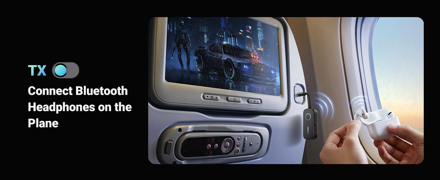 UGREEN Bluetooth 5.2 3.5mm Audio Transmitter/Receiver Adapter for Airpods or Headphones,  for Flight, TV, Car Stereo, MP3 Headset Microphone-TikTokShopBlackFriday ,Tiktokshopstockup