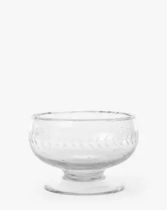 Etched Glass Handmade Condiment Bowl
