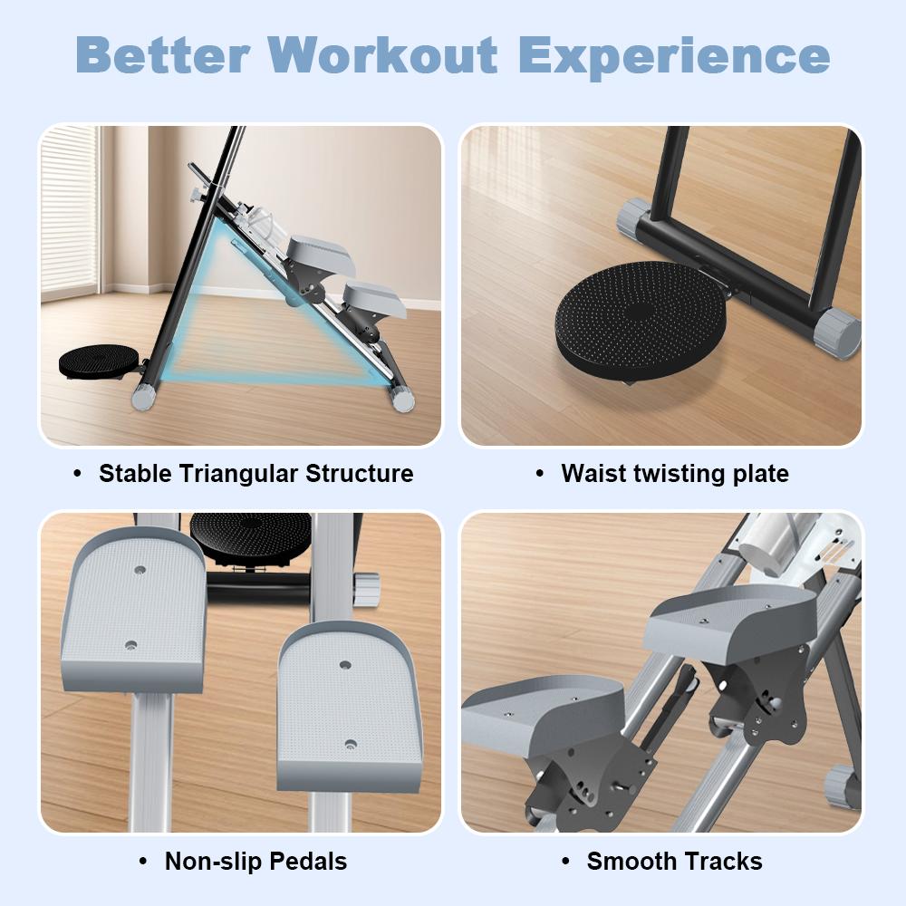 OVER SELF Stair Stepper with Handlebar for Full-Body Workout Compact Cardio Climber Exercise  for Home Gym Full Body Workout 220lbs Weight Capacity