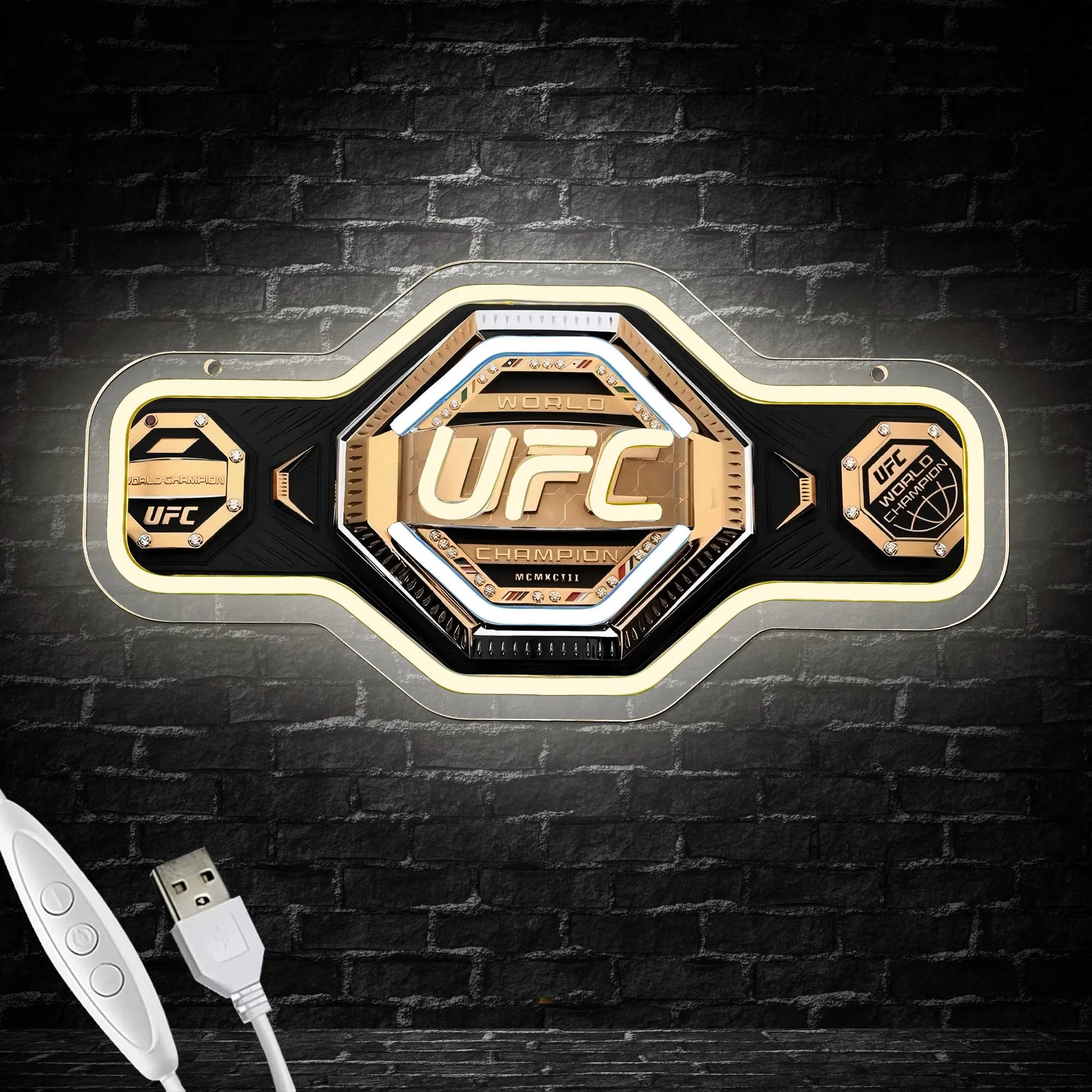 UFC LED Neon Light, Modern Mood Lighting, Cool Lights, Led Neon Signs, Ultimate Fighting Championship Neon Wall Hanging Sign, USB-Powered Light-Up Red Sign for Game Rooms, Clubs & Boxing Fans