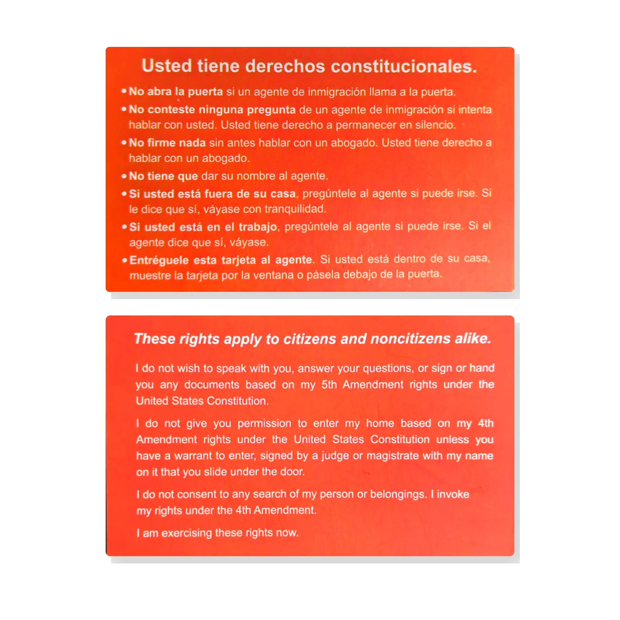 1-Pack Know Your Rights Cards - U.S. Citizenship Rights - 5th Amendment Guide