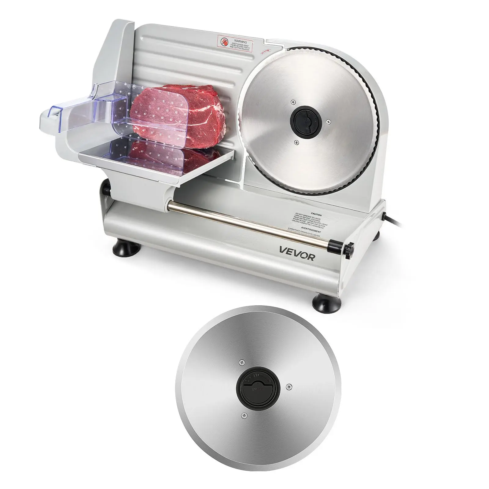 【Summerfinds】VEVOR Meat Slicer, 8.6" Electric Deli Slicer with 2 SUS420 Blades & 0-0.6" Adjustable Thickness, Dual Security Lock, 200W Home Food-Slicer for Frozen Meat, Ham, Baguett, Steak, ETL Approved