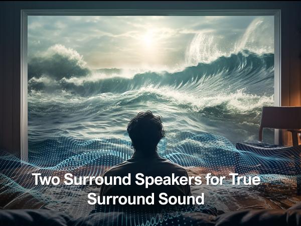 ULTIMEA Poseidon D50 5.1-Channel Sound Bar: 320W Peak Power, 2 Surround Speakers, Bluetooth Subwoofer. Ideal for Smart TVs, Home Theaters & PC Gaming. Comes with Smartphone-Controlled Cinematic Remote. Springtok