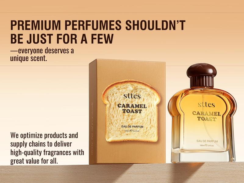 Sttes Caramel Toast Eau de Parfum, Warm Gourmand Fragrance with Vanilla, Coffee, Chocolate Notes, 100ml Sttes Caramel Toast Eau de Parfum, Warm Gourmand Fragrance with Vanilla, Coffee, Chocolate Notes, 100ml