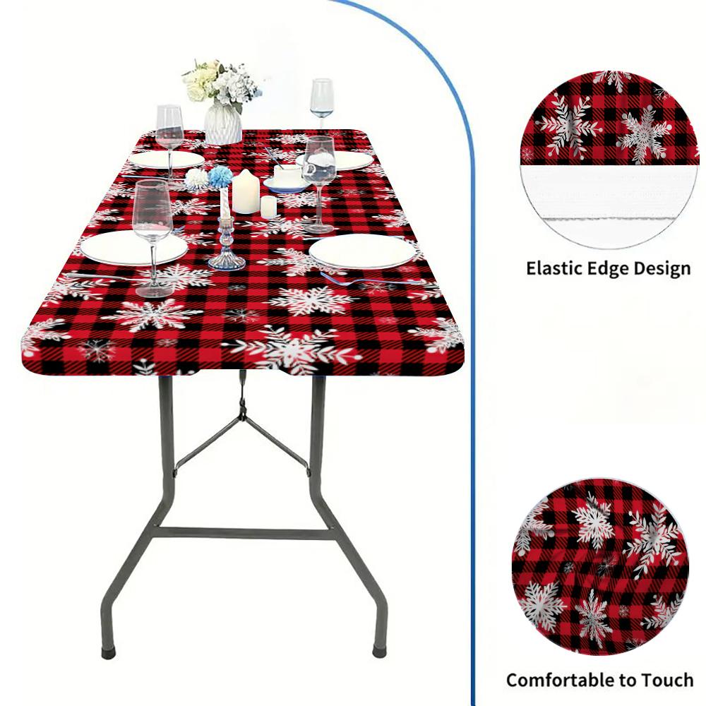 VBXNT 2PCS Stretch Fabric Table Top Cap Cover, Multiple Pattern Designs, fit Folding Table 6 ft (30 x 72 inch), Table Covers Washable Elastic Universal Rectangle Tablecloth Protector for Indoor Outdoor Party, Picnic, Event, Wedding, Banquet
