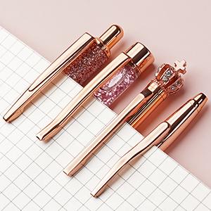 WEMATE 8Pcs Purple Pens, Metal Crystal Diamond Pen with Black & Blue Ink, Pens for Journaling, Office Supplies Fancy Pens for Women, Back to School Supplies for Girls Birthday