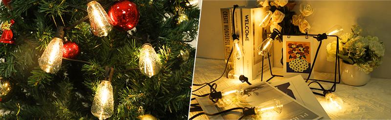 200Ft Outdoor String Lights Waterproof, Patio String Lights for Outside Shatterproof LED Filament Bulbs, Dimmable Hanging Lights for Christmas, Party, Cafe