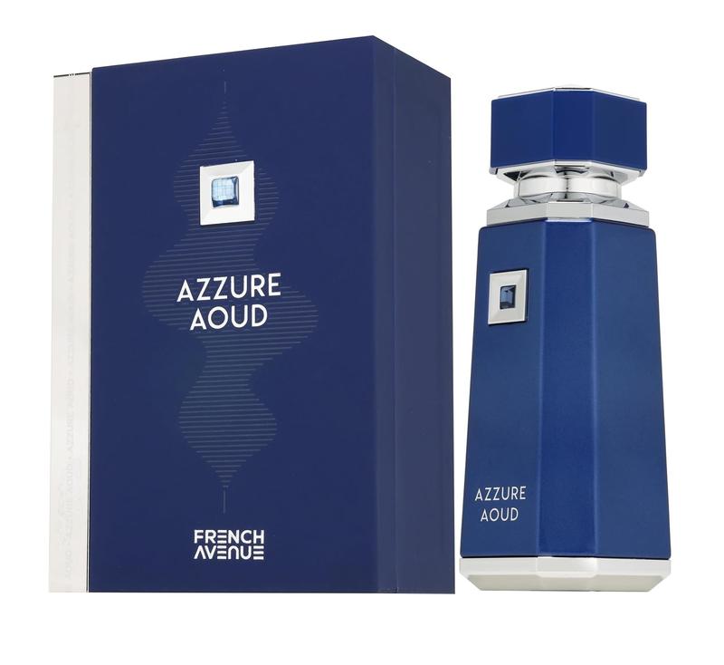 Fragrance World French Avenue Azzure Aoud Eau de Parfum for Men 3.4fl oz 100ml - Sophisticated Olfactory Masterpiece with Eastern Oud & Mediterranean Notes