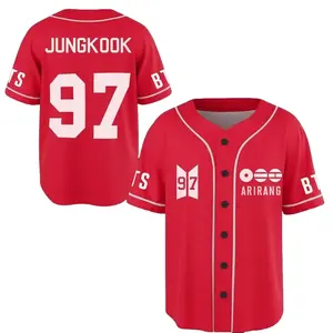 Full Print Bangtan Baseball Jersey Jersey, Vintage JK 97 Jersey Shirt for Men & Women, Baseball Jersey for Men and Women, Baseball Jersey Style