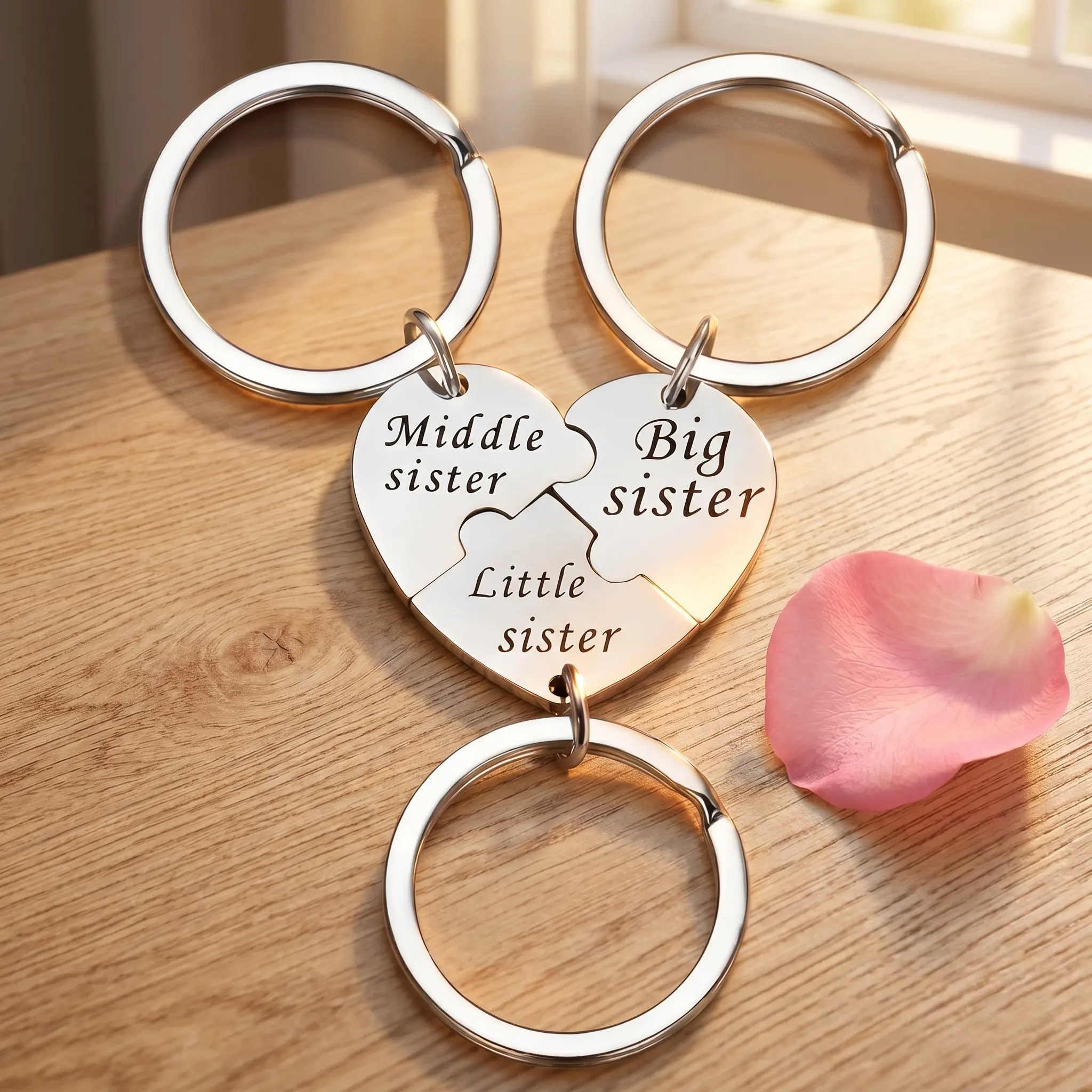 3PCS Sister Keychain, Sister Gifts from Sisters, Birthday Gifts from Sisters in Law, Wedding Gifts for Big & Little Sister, Matching Sibling Keychain, Girls Present for Birthday&Christmas-MM1