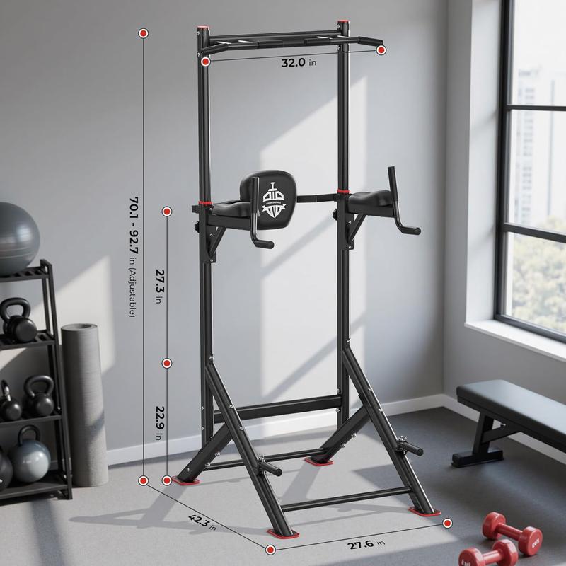 Sportsroyals Power Tower Pull Up Bar Station, 450LBS Stable Pull Up Dip Station for Home Gym Strength Training Equipment