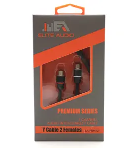 Elite Audio EA-RCA-Y21 RCA Y-Adapter | 100% OFC Copper | 2 Female to 1 Male RCA Splitter