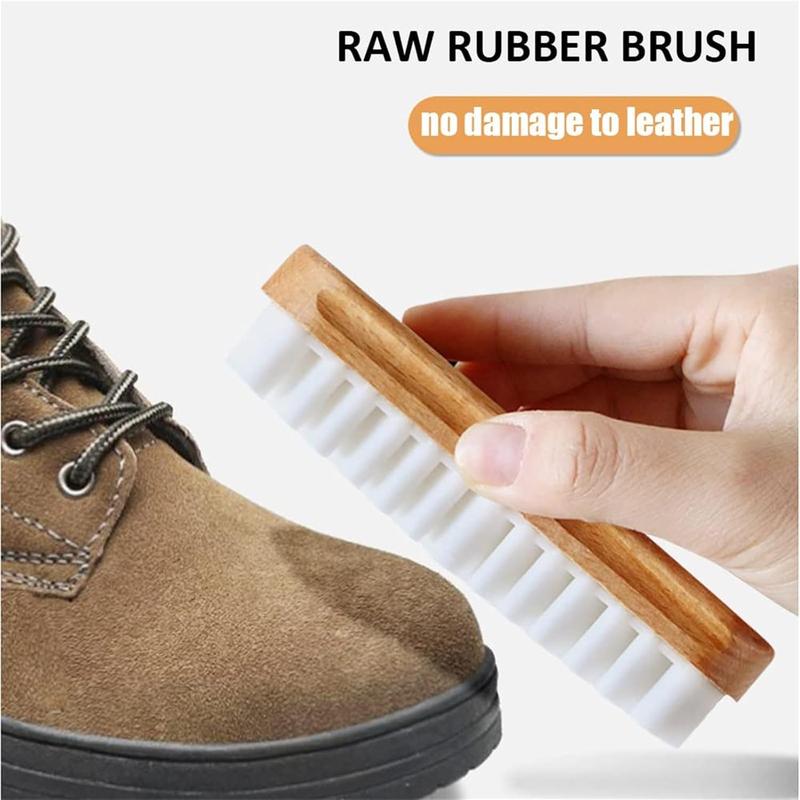 Suede Shoe Brush and Eraser Soft TPR Crepe Brush for Sneakers Leather and Suede Stain Removal Wooden Handle 1pcs Footwear Parent Bedroom Daddy Tactical Pedal