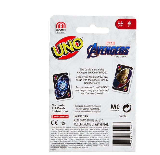 Funko UNO Marvel Avengers Card Game - Classic UNO Format with Marvel Avengers Theme Cards for Family and Friends