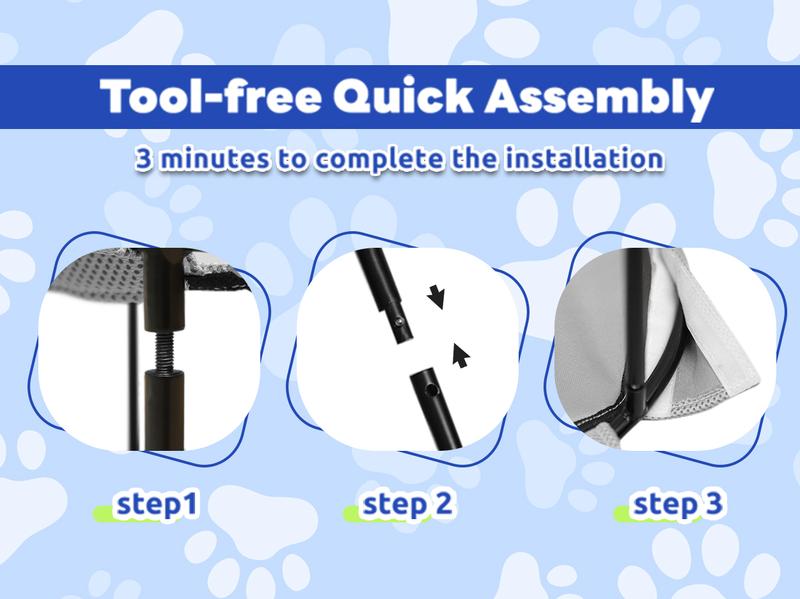 POMESEA Napping Spot,Desk & Floor Cat Hammock,Soft Elevated Pet Bed for Dogs & Cats, Glow in The Dark,Raised Cozy Hammock,Cat Lounge Furniture