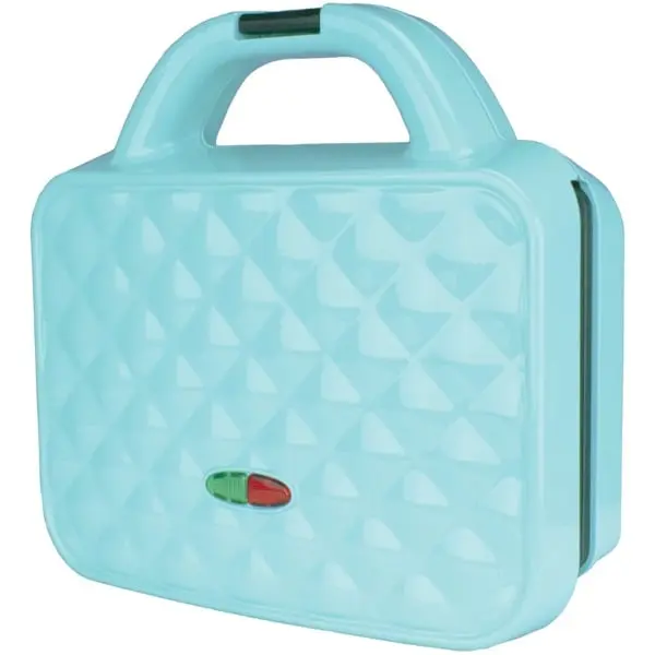 Couture Dual Waffle Maker - Blue - 1080 Watts - Nonstick Plates