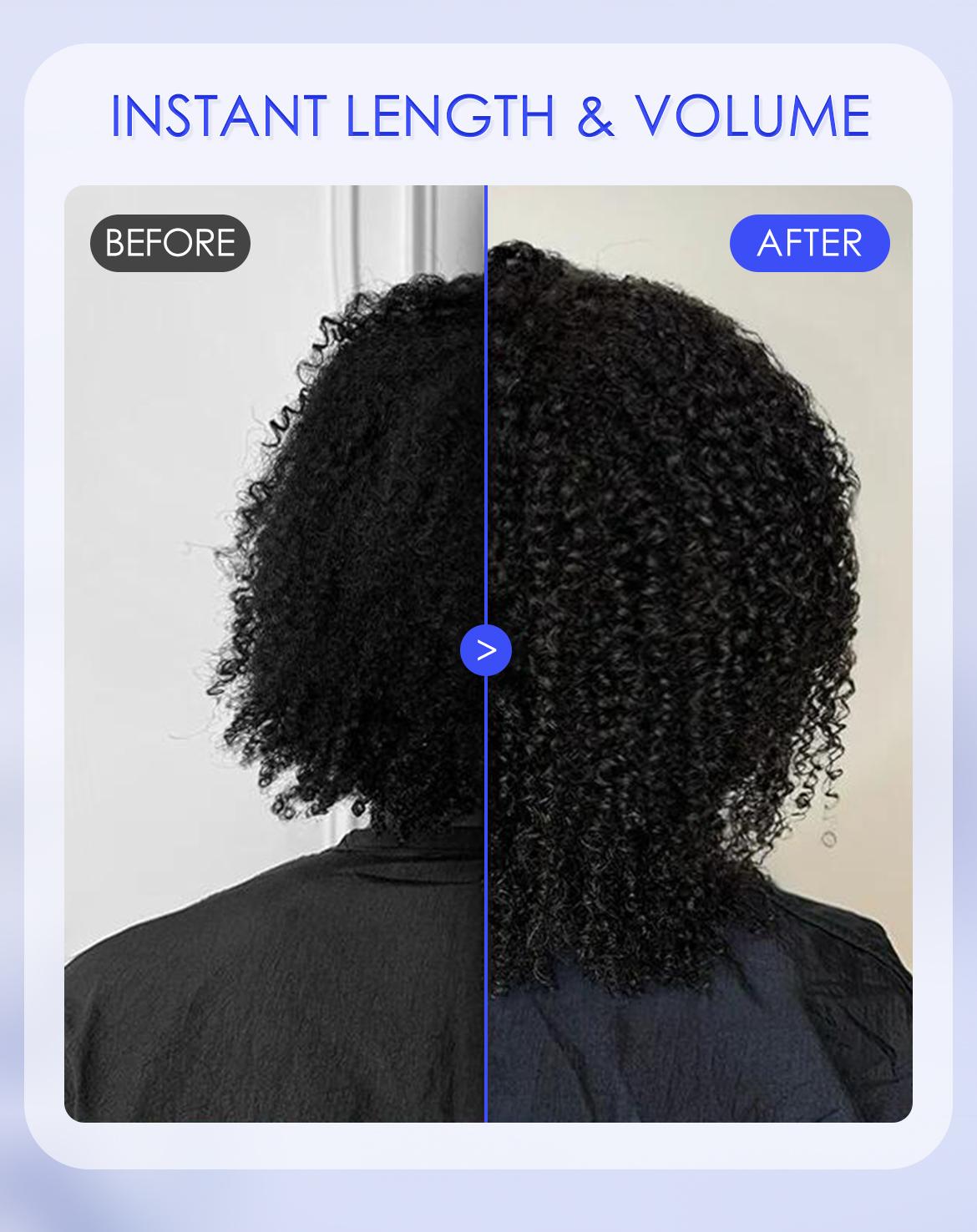 [Burmese Curly Half Wig] Wavymy Raw Burmese Curly Human Hair Wear Go Wig InvisiFit Strap Glueless Wig for Beginners No Lace Reusable Human Hair for 3 Hairstyles