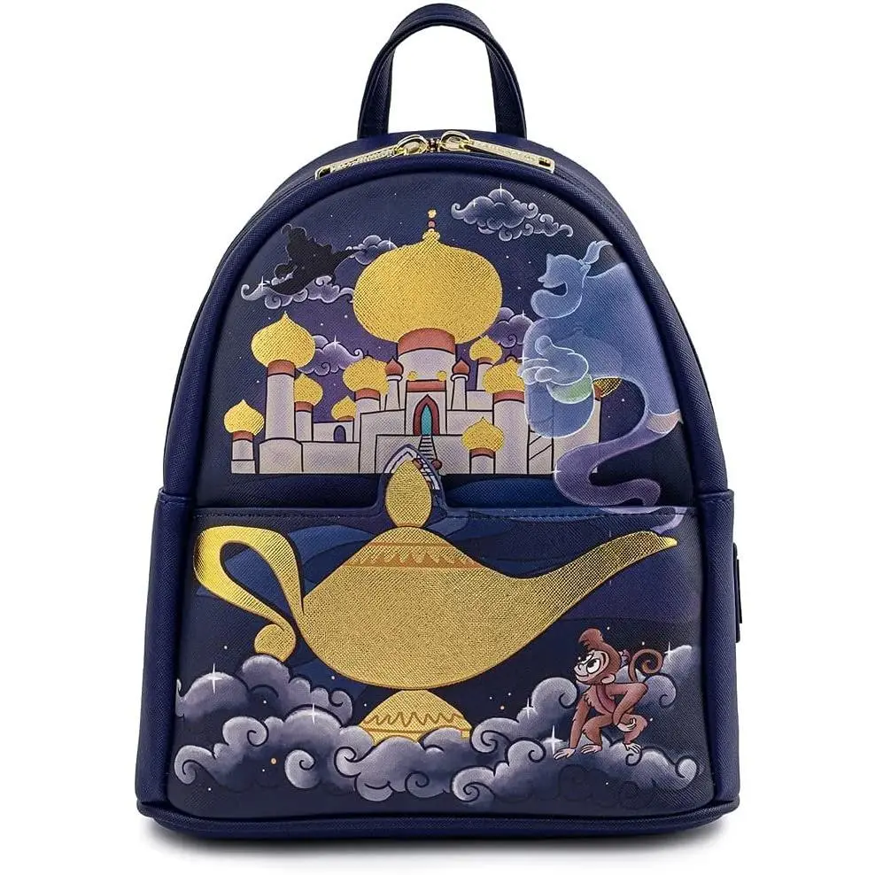 Women's Jasmine Castle Series Faux Leather Minibackpack, Featuring Sultan's Palace Night Scene and Foil Details, One Size, Collectibles