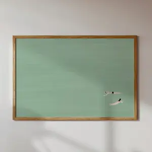Couple Floating in Pool Horizontal Pale Green Swimming Pool Wall Art | Summer Pool Print Minimalist Beach House Art Unframed Physical Print