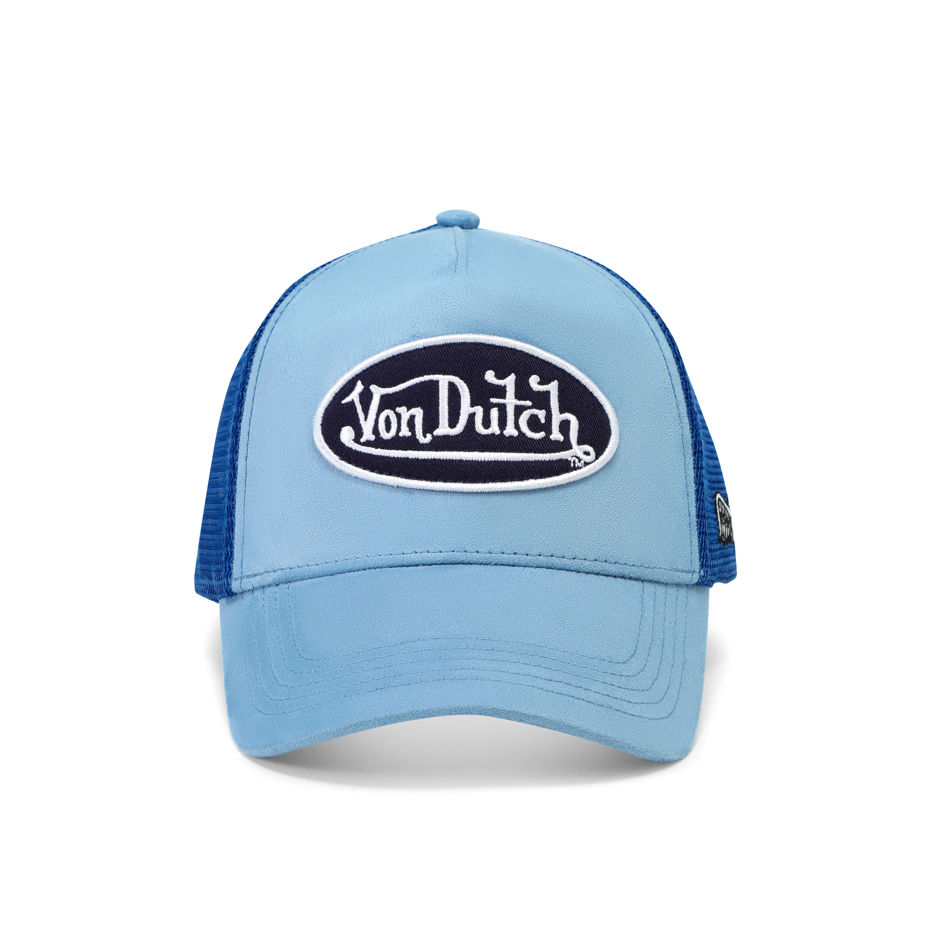 Suede Trucker Hat - Blue and Navy