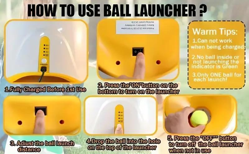 Automatic Dog Ball Launcher with 3 Mini Tennis Balls (2 Inch), 3 Adjustable Distances, Small & Medium Dogs Interactive Toy for Indoor Outdoor Play Durable Chew Automatic Dog Ball Launcher with 3 Mini Tennis Balls (2 Inch), 3 Adjustable Distances, Small & Medium Dogs Interactive Toy for Indoor Outdoor Play Durable Chew