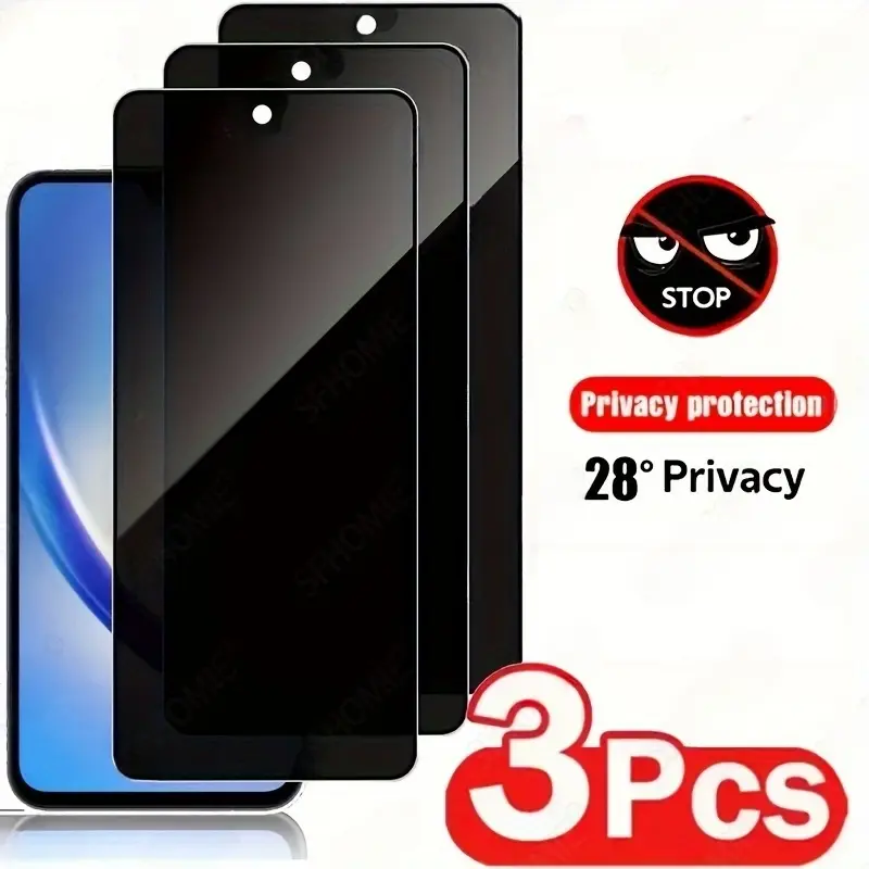 Privacy Protection Cellphone Smartphone Protective Shatterproof Tempered Glass Screen Protector Film Privacy Screen Guard Compatible with Samsung Galaxy a Series, Anti-Fingerprint, Anti Spy Privacy, Shatterproof, Touch Sensitive, Quick Installation