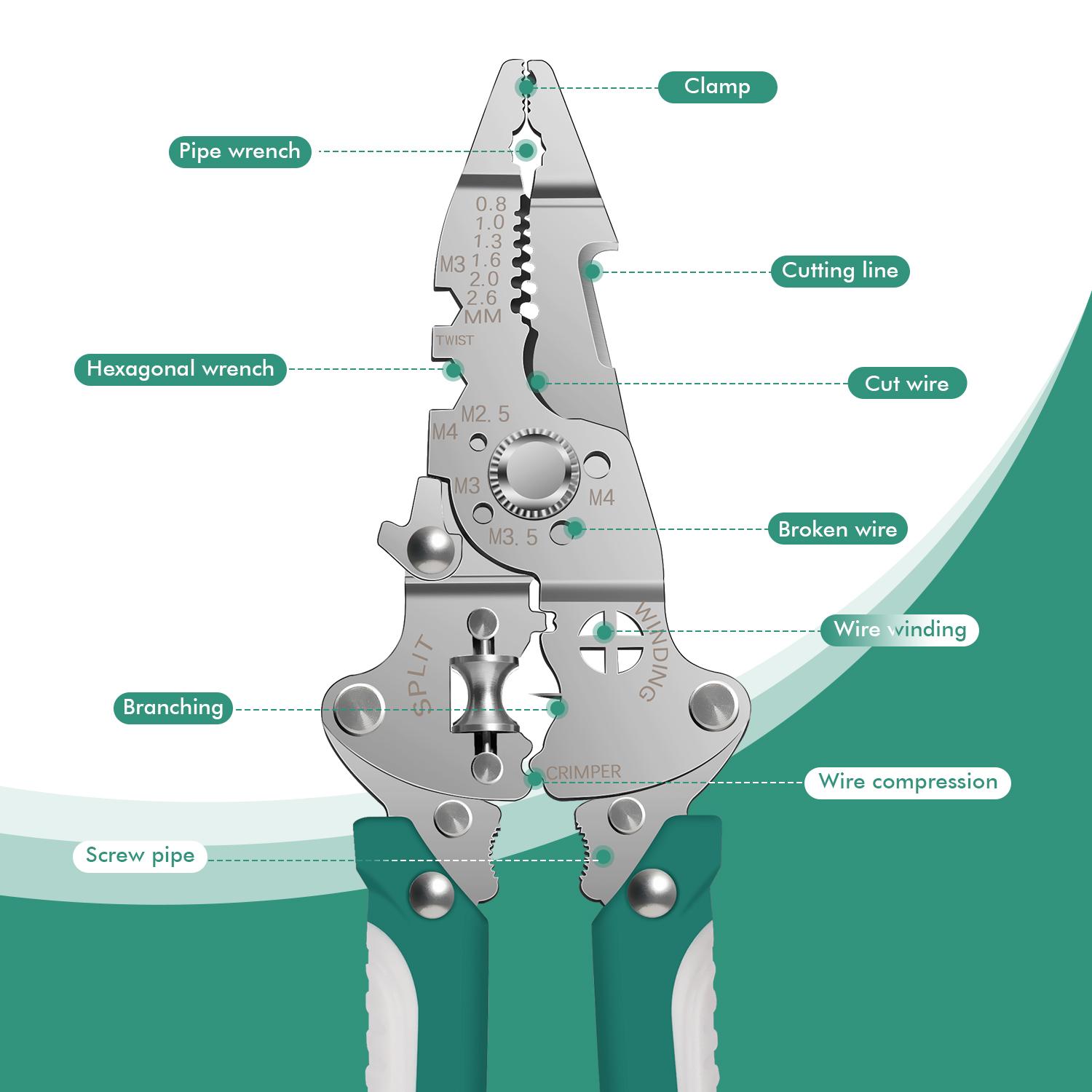Multi Function Self Adjusting Folding Wire Stripper Compact Electrician Tool Foldable Wire Cutter Stripper Crimper Handheld Electrical Tool Multi Function Self Adjusting Folding Wire Stripper Compact Electrician Tool Foldable Wire Cutter Stripper Crimper Handheld Electrical Tool