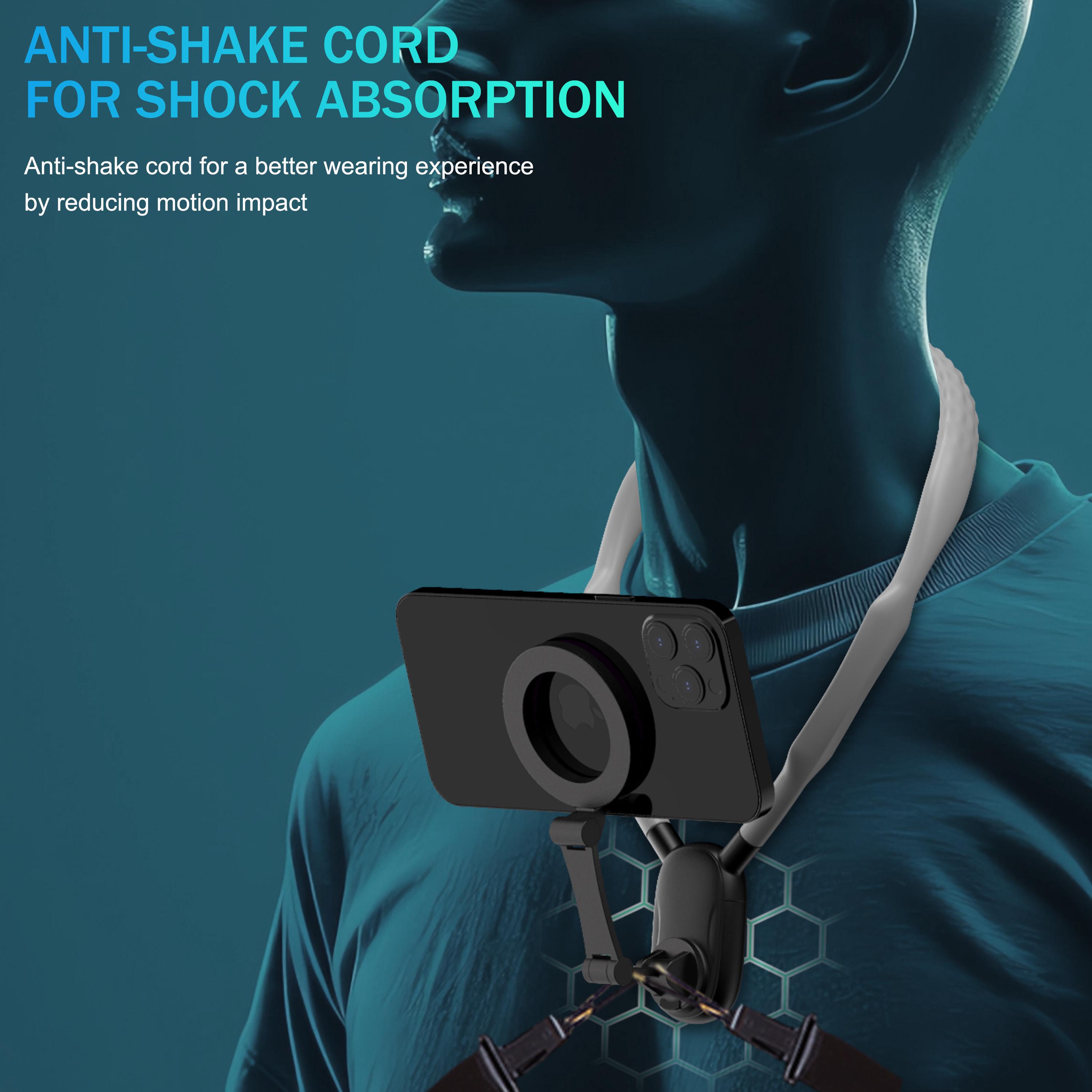 Hands-Free Magnetic Neck Mount: Secure Holder for Phones, Perfect for Vlogging and Selfies! Compatible with iPhone 15/14/13/12 Series and Android Devices