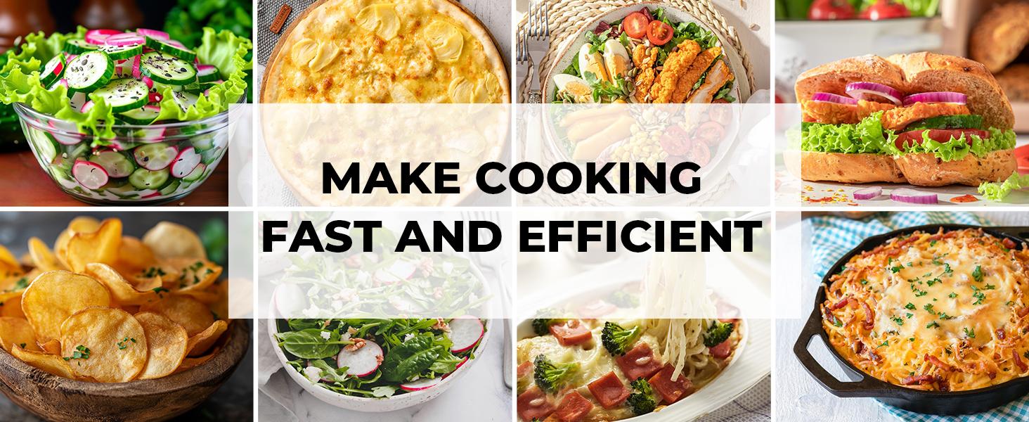 SUSTEAS Stainless Steel Rotary Cheese Grater with Handle - Comes with 5 Blades, Powerful Suction Cup Base, Comes with Blade Storage Box Cutlery Kitchen Utensil Vegetable Cutting Slicer Vegetable Cutter