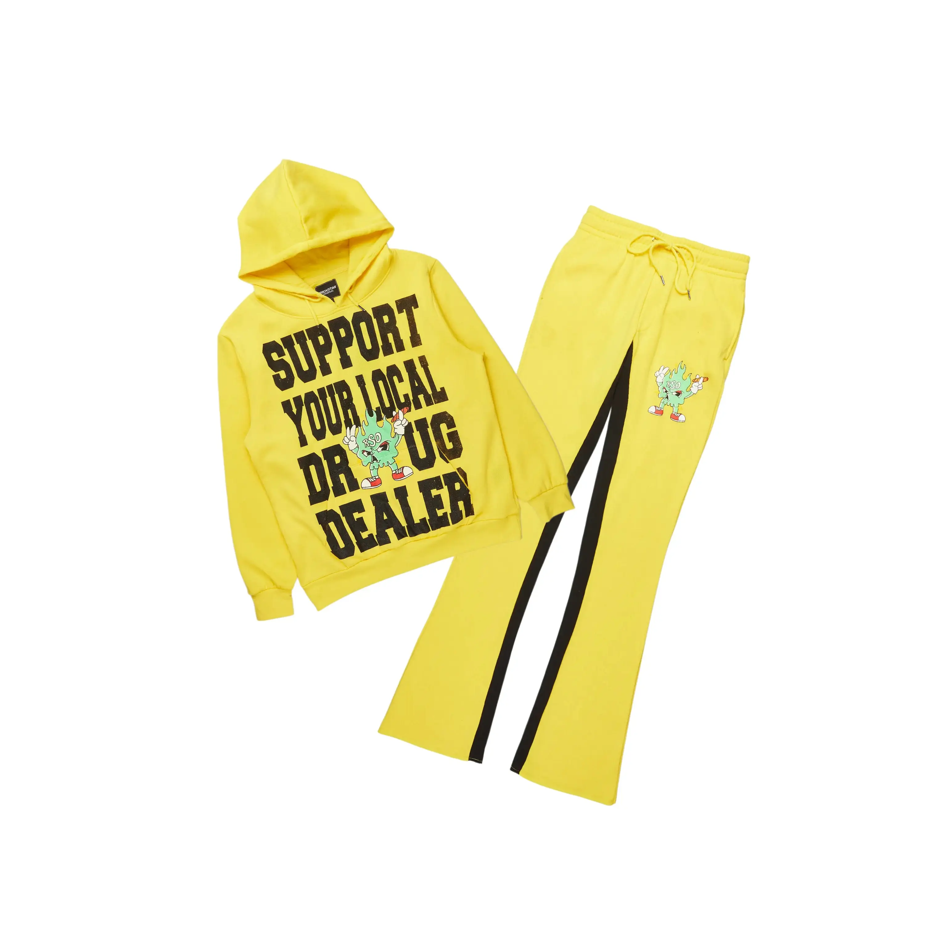 Tarl Yellow Hoodie/Baggy Track Pant Set
