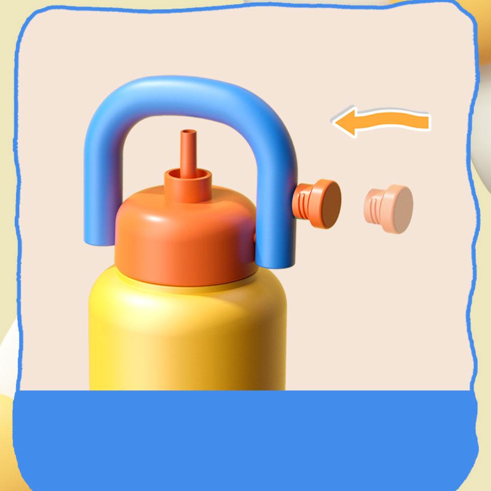 Big Belly Thermos 1000ml/34oz SUS 316 Stainless-Steel 12h Hot 12h Cold With Handle And Straw Baby Safe Material