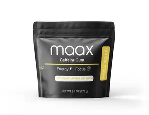 Maax Caffeine Gum | 125mg of caffeine per piece | Tropical Mango | 125 total pieces per bag