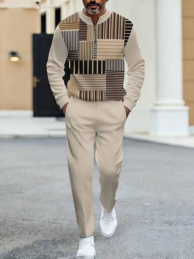 Fashionable men's color spliced sportswear series