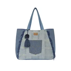 Judy Blue Denim Patchwork Tote Bag