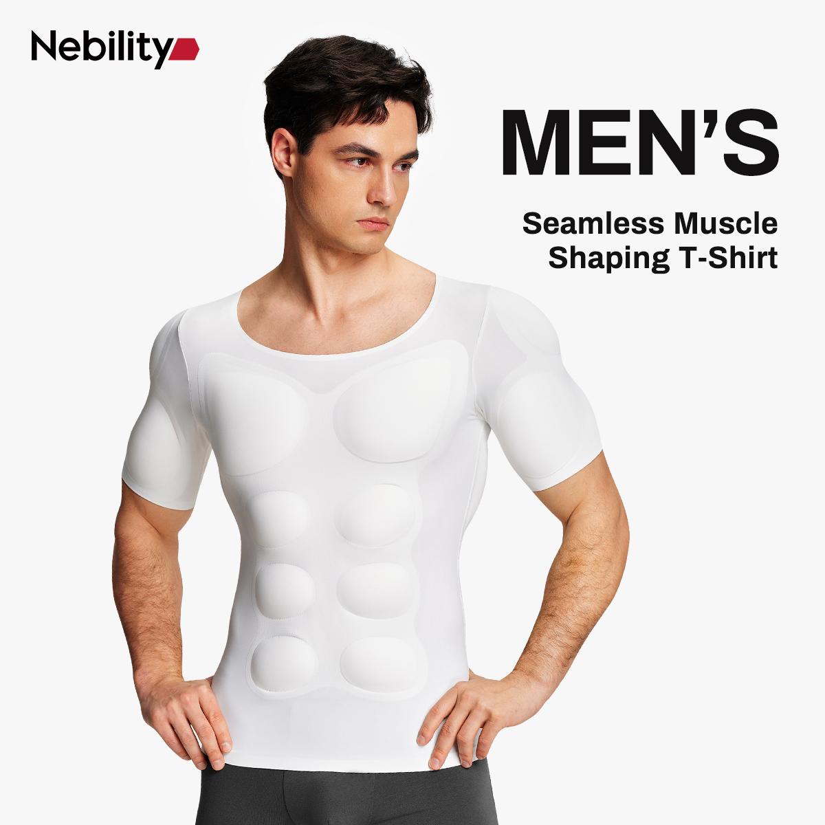 【LIVE】Nebility Men’s Invisible Seamless Muscle-Enhancing T-Shirt with Removable Muscle Pads and Light Compression Function, Suitable for Everyday Wear, Cosplay, and Special Occasions 【LIVE】Nebility Men’s Invisible Seamless Muscle-Enhancing T-Shirt with Removable Muscle Pads and Light Compression Function, Suitable for Everyday Wear, Cosplay, and Special Occasions