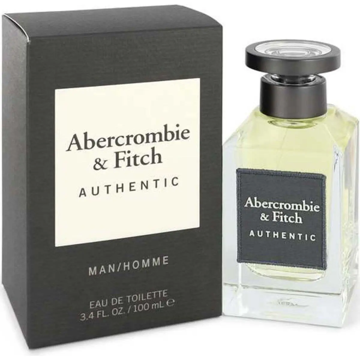 Abercrombie & Fitch Authentic Eau de Toilette Spray for Men - Aromatic Citrus, Fresh Spicy, Masculine Fragrance, 3.4 fl oz/100 ml, Single Bottle