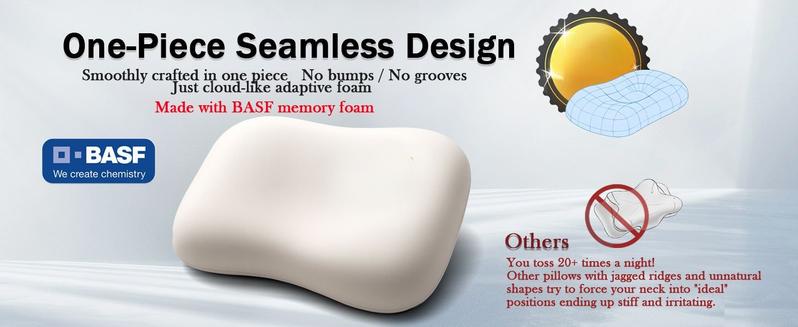All-Season Temperature-Stable Neck Pillow! BASF Memory Foam Pillow, Warm in Winter & Cool in Summer, No Stiffness