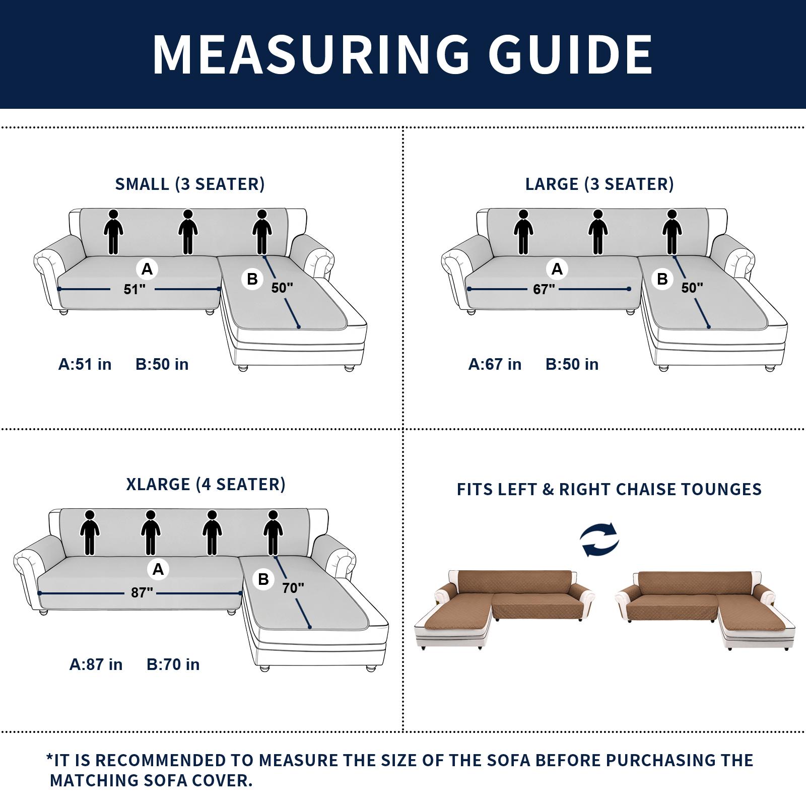 Easy-Going Sectional Couch Covers, L Shape Sofa Cover Reversible Washable Sofa Slipcover, Water-Resistant Furniture Protector Sofa Blanket for Pets Kids, Livingroom, Homedecor