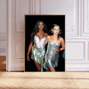 [UNFRAMED POSTER] Naomi Campbell and Kate Moss Print, Fashion Wall Art Poster