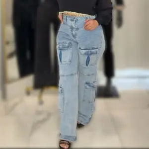 High Waist Cargo Jeans