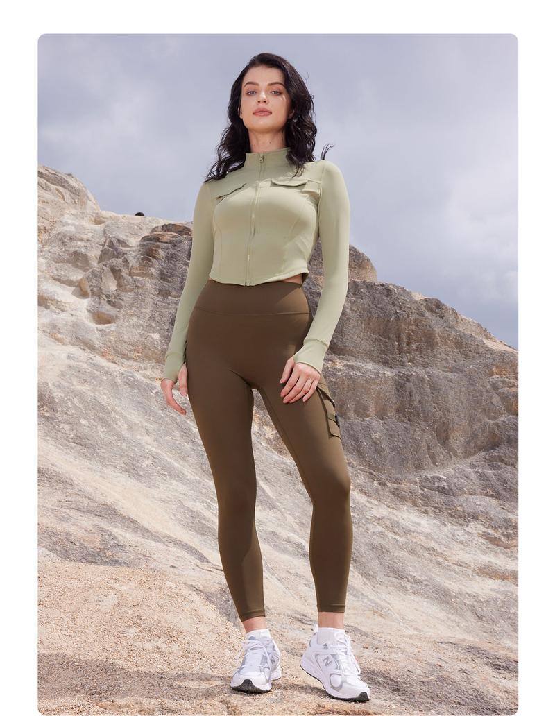 YEOREO CoreFlex Workout Cargo Leggings with Pockets for Women Hidden Scrunch Butt Lifting Leggings Gym Yoga Pants