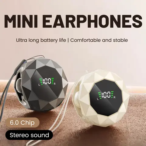 MSHUKCOE 2026 Mini Wireless In-Ear Headphones - Bluetooth 6.0 Ergonomic Waterproof Wireless Earbuds, Mini Invisible Earbuds, Soft Long-Wear Comfort, 20kHz Deep Noise Isolation, Snore-Quieting Calls, Built-In Batteries, Seamless Mobile Connection