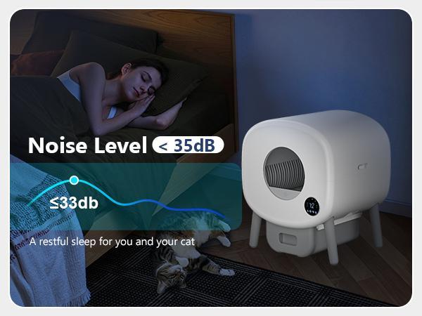 Automatic Cat Litter Box, 95 L Self Cleaning for Multiple Cats, with Safety Protection, App Control,1 Roll Garbage Bags