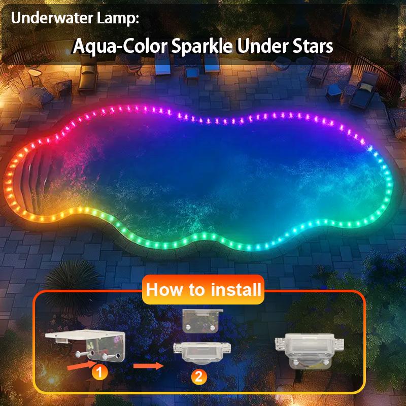105ft/164ft 16 Million Colors IP67 Waterproof Smart Color Lights 63 Modes TUYA App Voice Control Music Sync Timer for Eaves Walls Pools Lawns Paths Fence