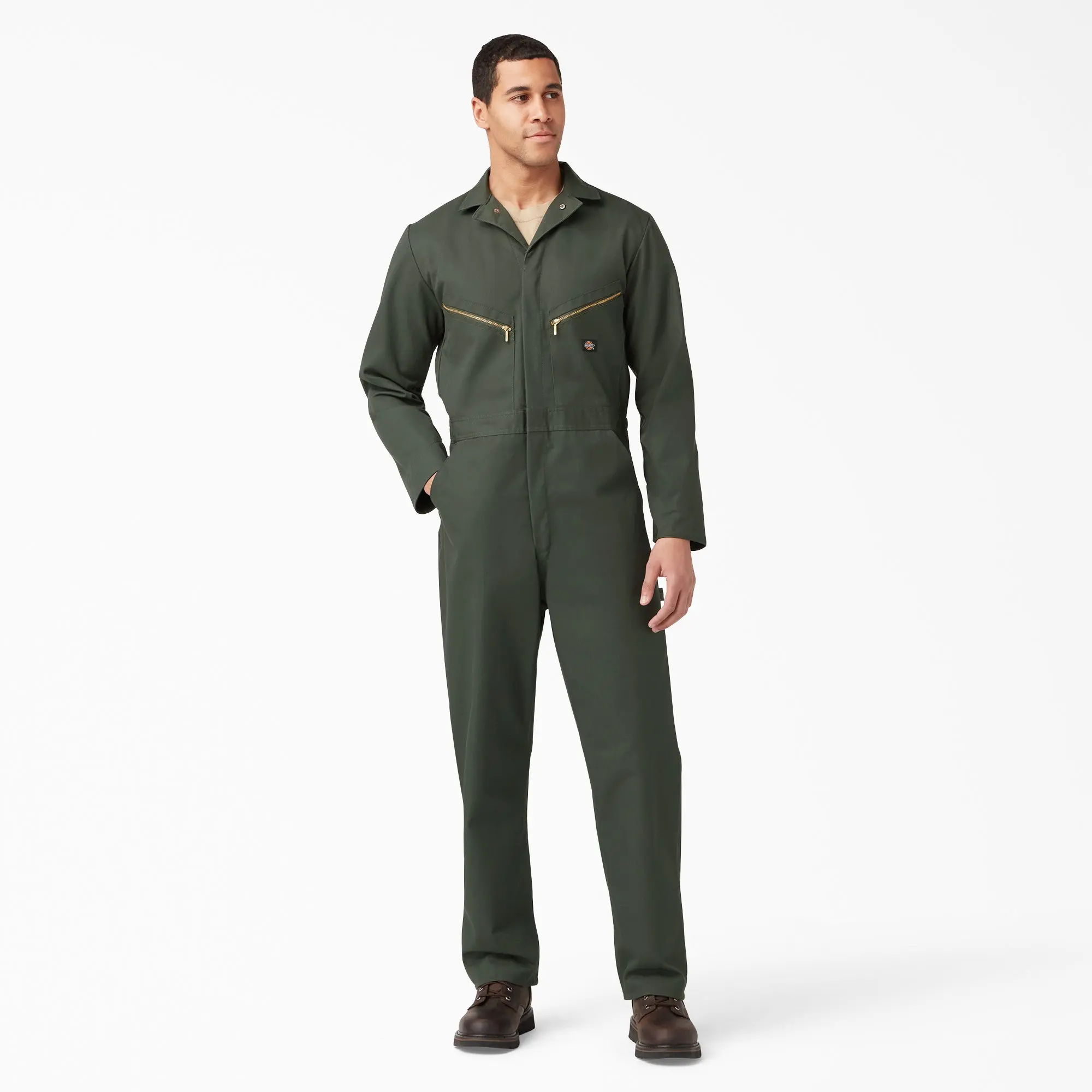 Dickies Men's Deluxe Blended Long Sleeve Coveralls, Full Zip, Casual Everyday Workwear Style Dickies Men's Deluxe Blended Long Sleeve Coveralls, Full Zip, Casual Everyday Workwear Style