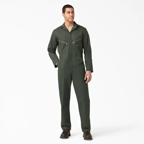 Dickies Men's Deluxe Blended Long Sleeve Coveralls, Full Zip, Casual Everyday Workwear Style Fabric Uniforms