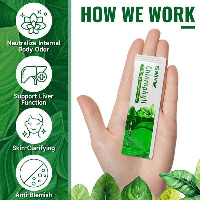 Swiyie Chlorophyll Jelly – Sugar-Free Daily Detox Supplement for Body Odor, Skin Clarity & Liver Support – Plant-Based, Portable, Vegan-Friendly, 15 Pack Edible Healthcare